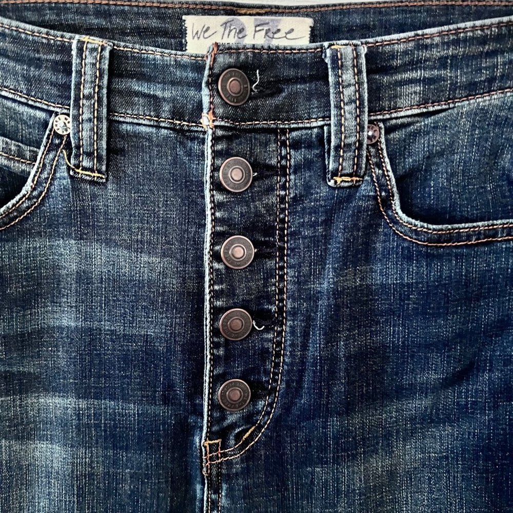 Free People Irreplaceable Flare Button Fly Raw Hem Jeans 27 - Picture 8 of 12